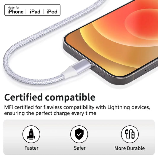 Braided Lightning Fast Charging Cable for iPhone