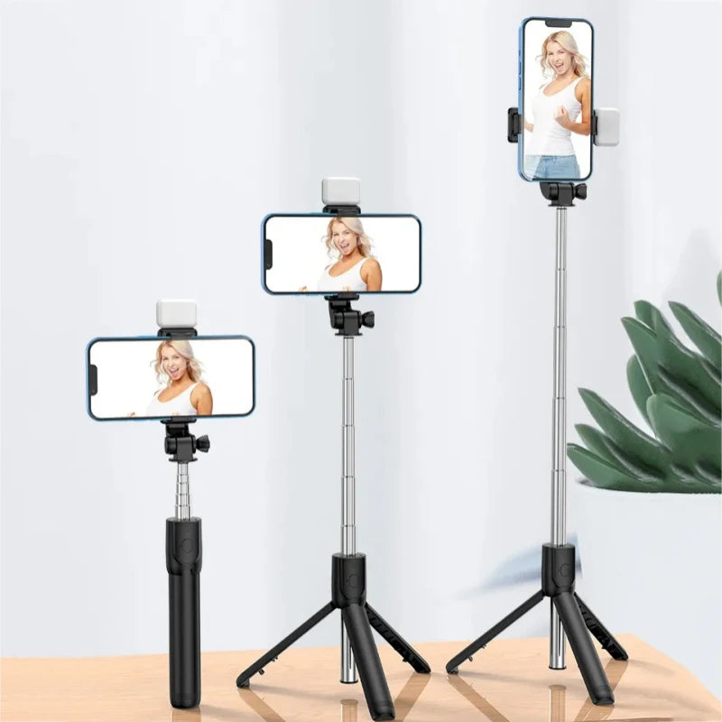 All-in-One Expandable Selfie Stick Tripod with Bluetooth Remote
