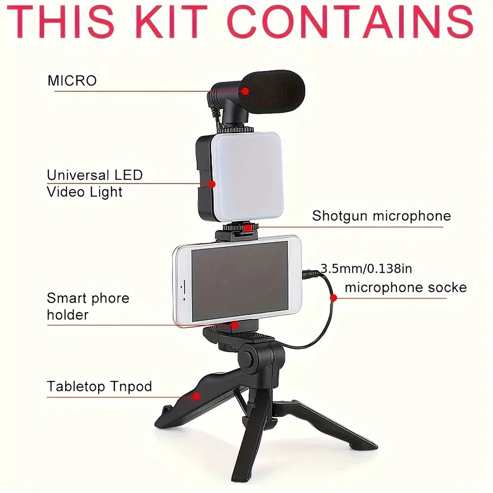 Complete Smartphone Vlogging Kit with Tripod & Accessories