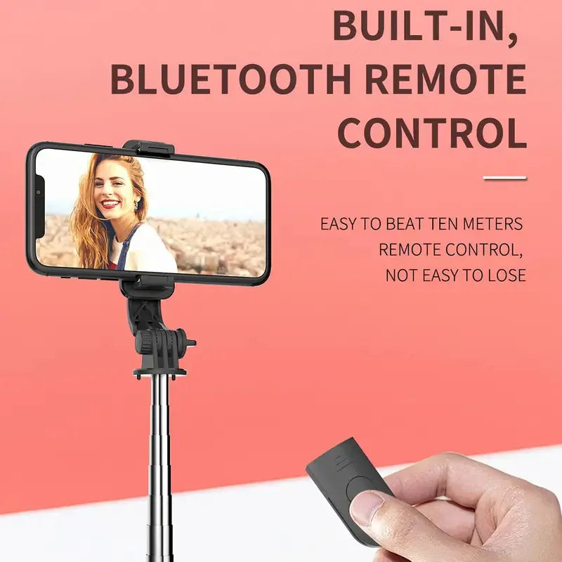 All-in-One Expandable Selfie Stick Tripod with Bluetooth Remote